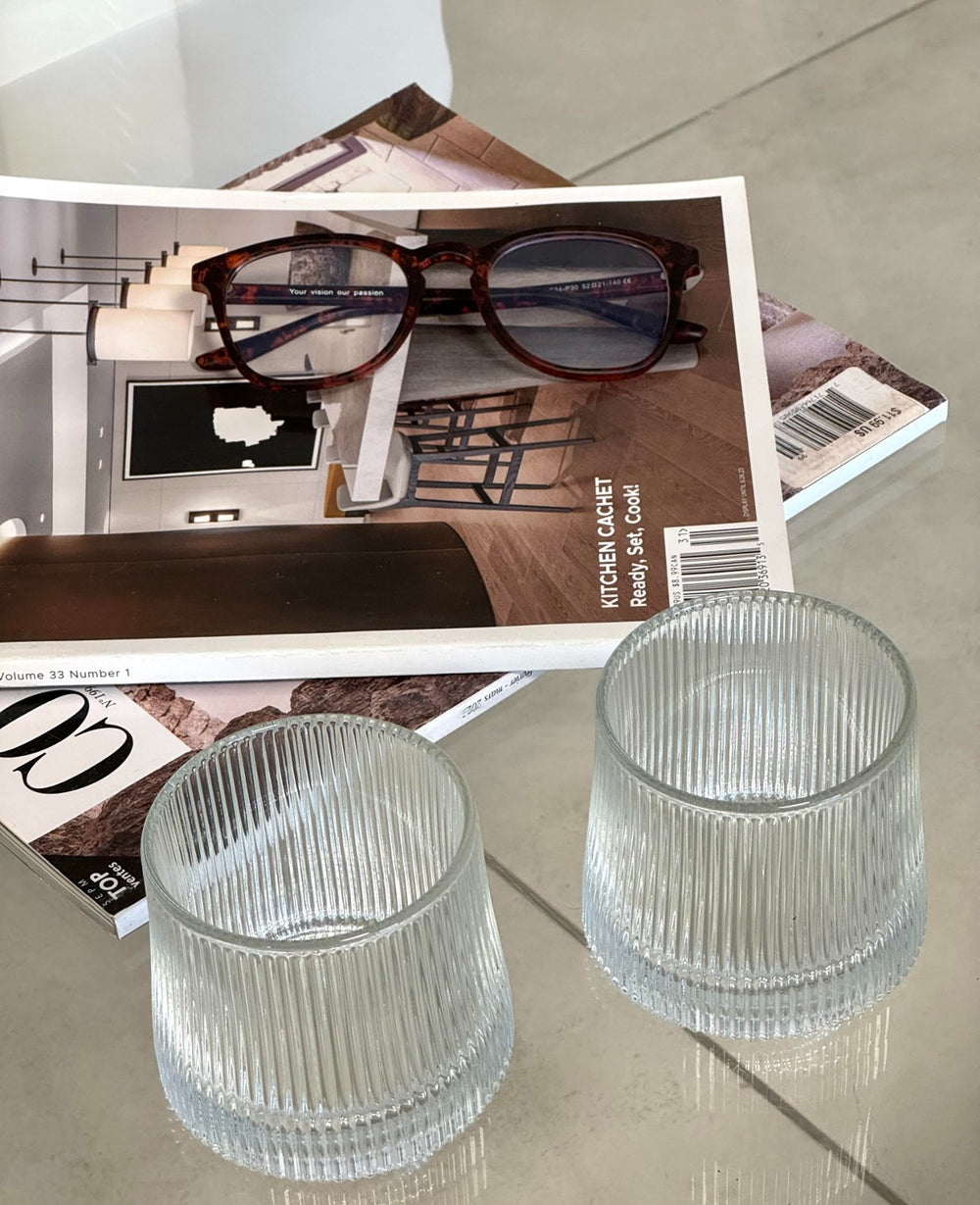 כוס זכוכית וויסקי קלאסית