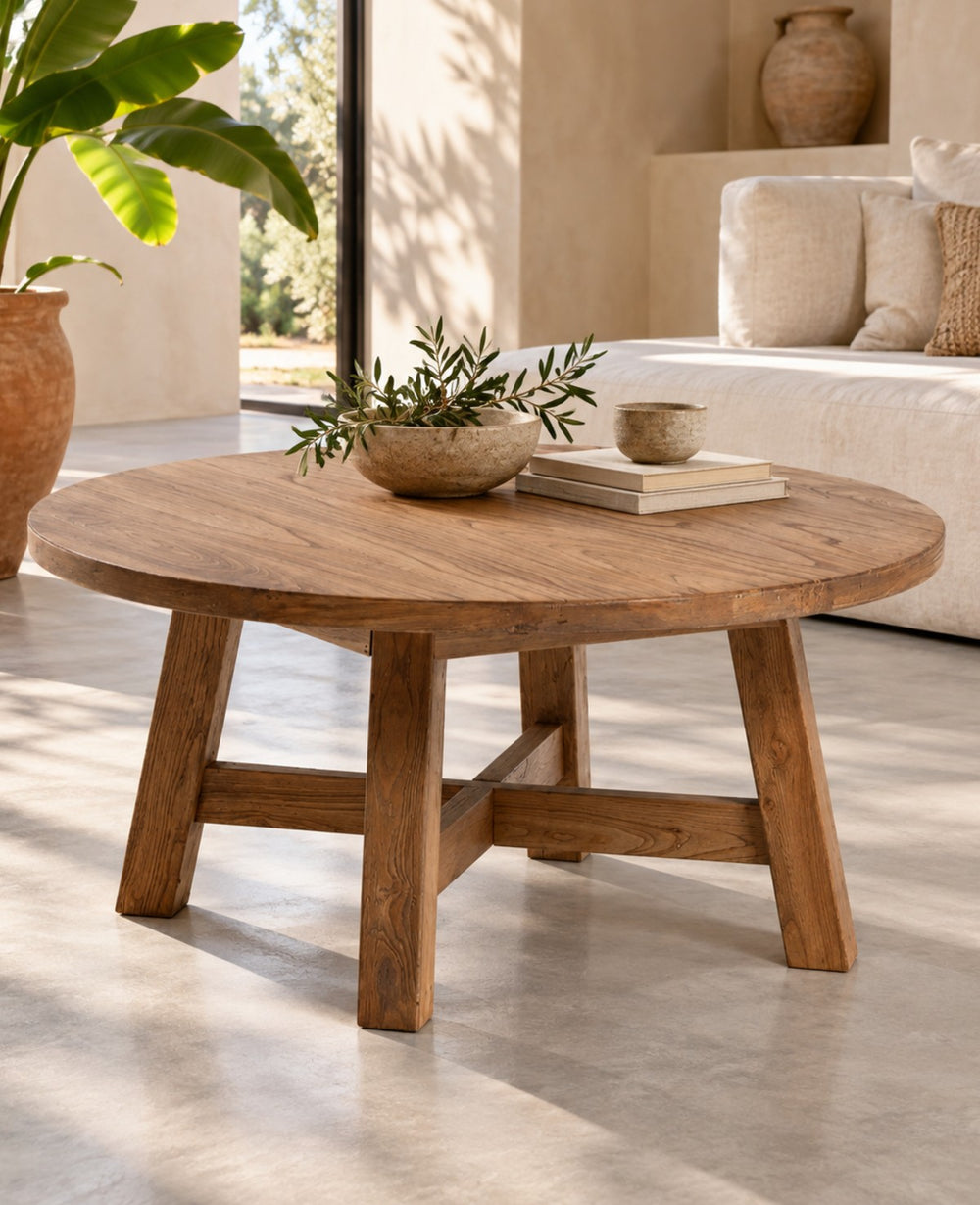 שולחן סלון עגול RUSTIC