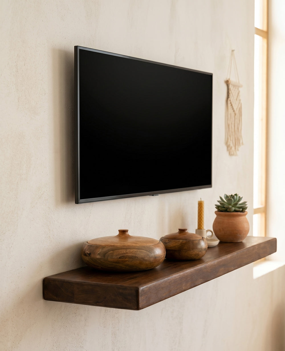 מדף צף TV אגוז