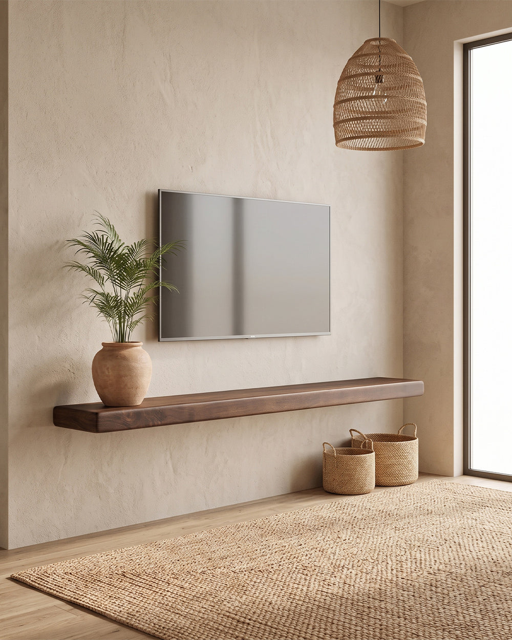 מדף צף TV אגוז