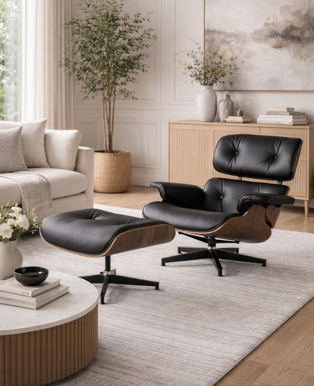 כורסה והדום PALERMO BLACK