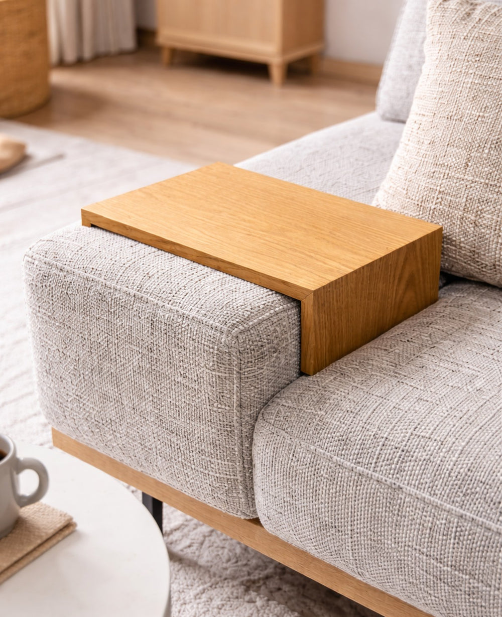 מגש עץ למשענת יד ספה