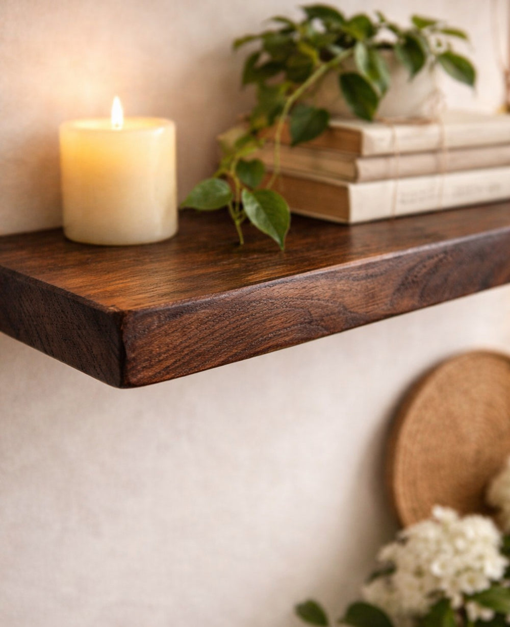 מדף צף מנגו אגוז