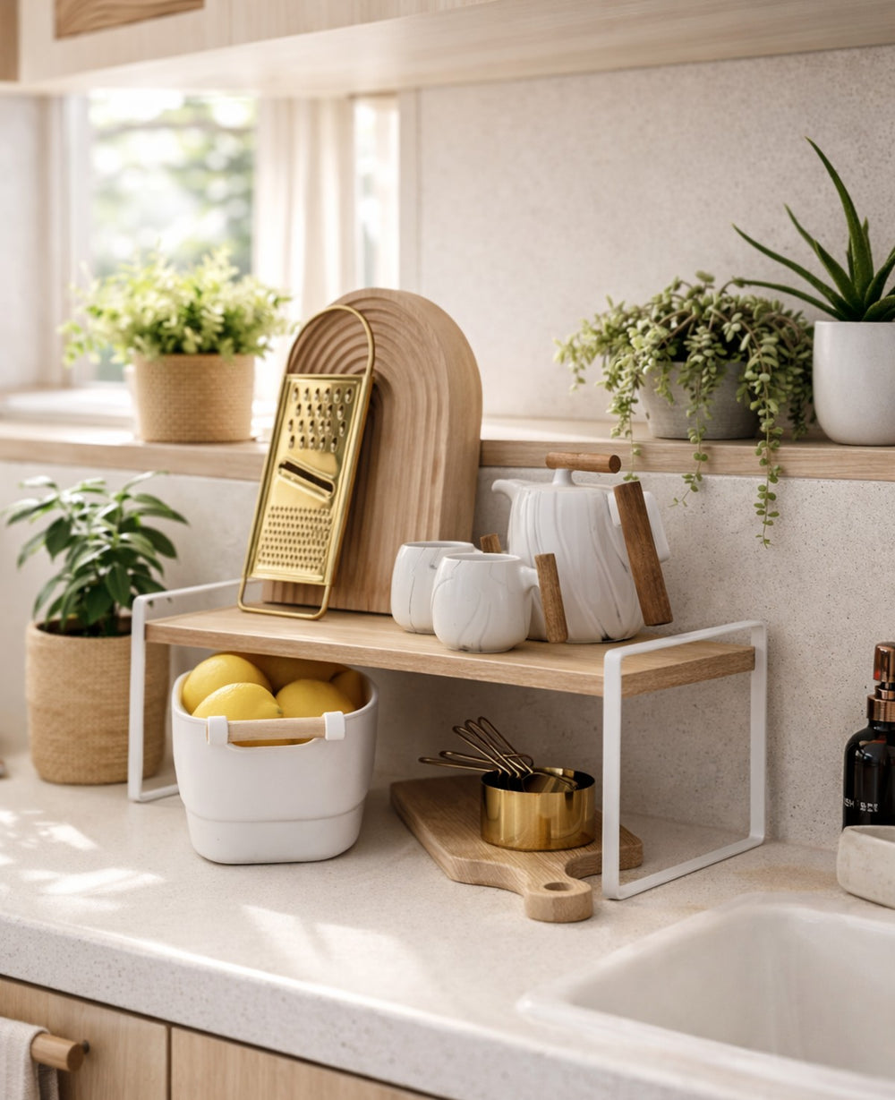 מדף שולחני לבן METAL STAND