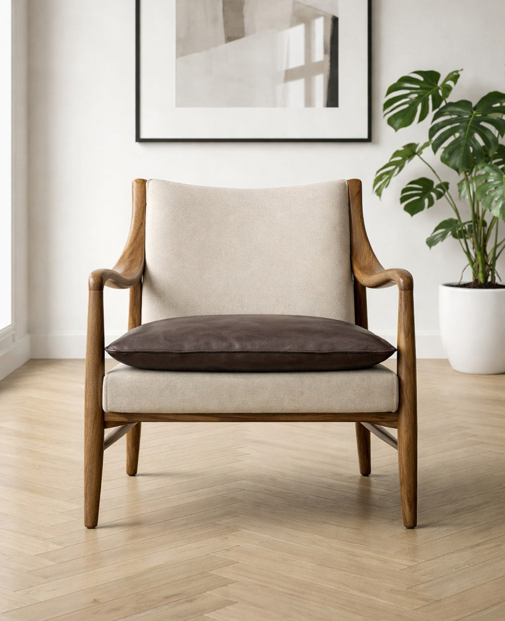 חאקי כורסא MOBUS בשילוב עור