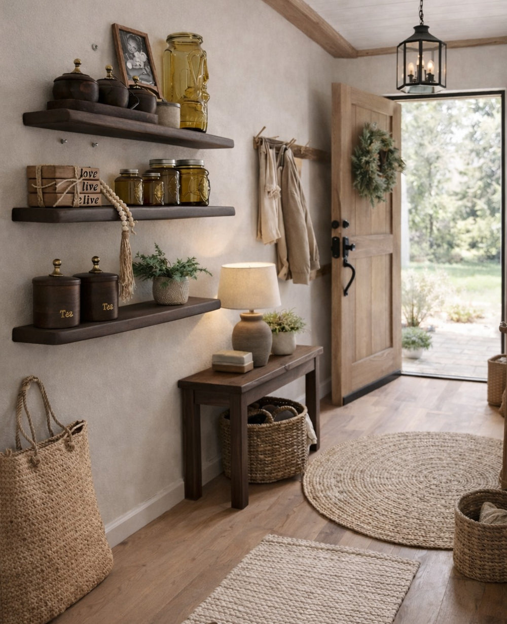 מדף צף מנגו אגוז