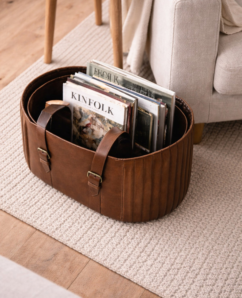 סלסלת עור באפלו