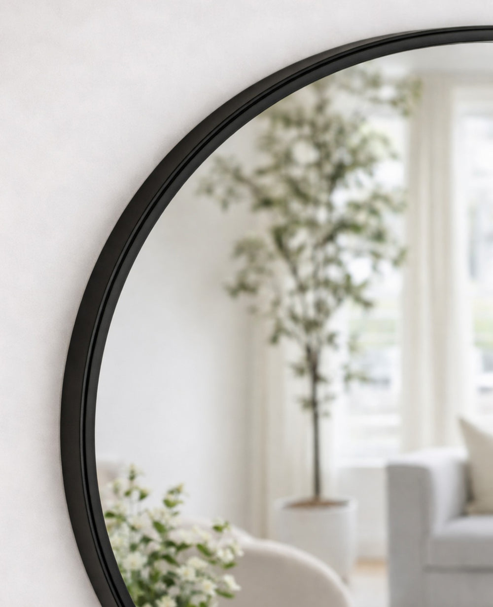 מראת קיר מתכת אובלית