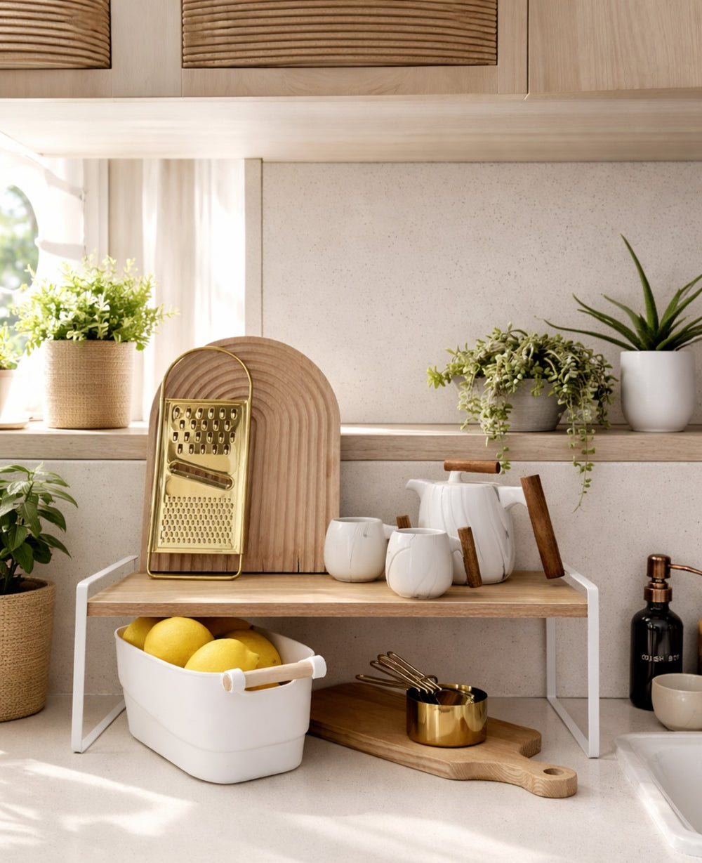 מדף שולחני לבן METAL STAND