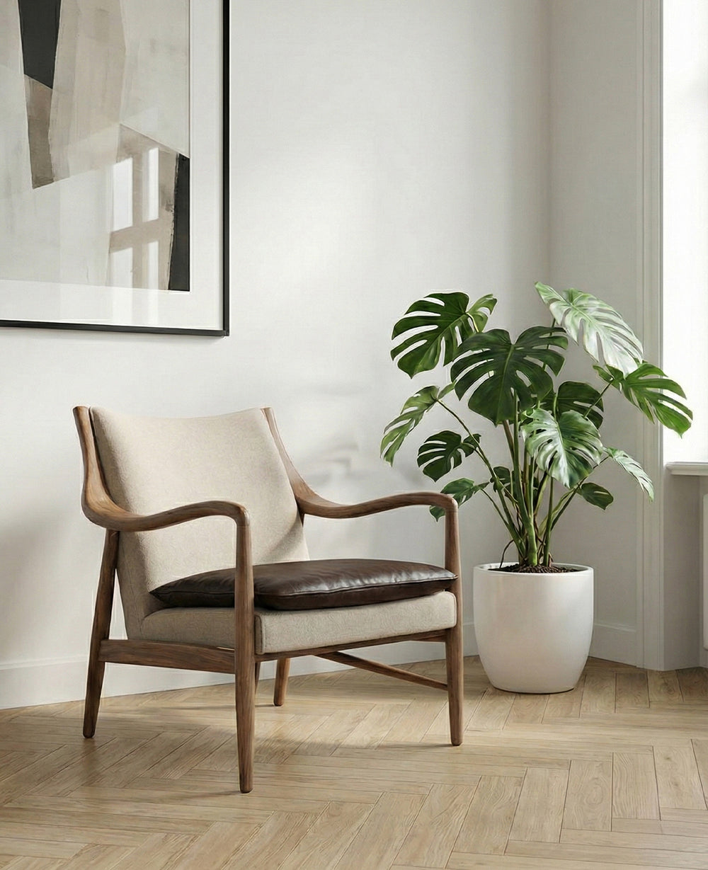 חאקי כורסא MOBUS בשילוב עור